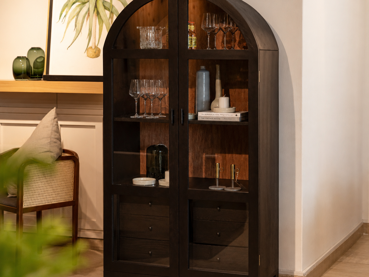 Black Arch Cabinet
