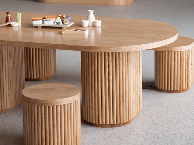 Fluted Oval Dining Table