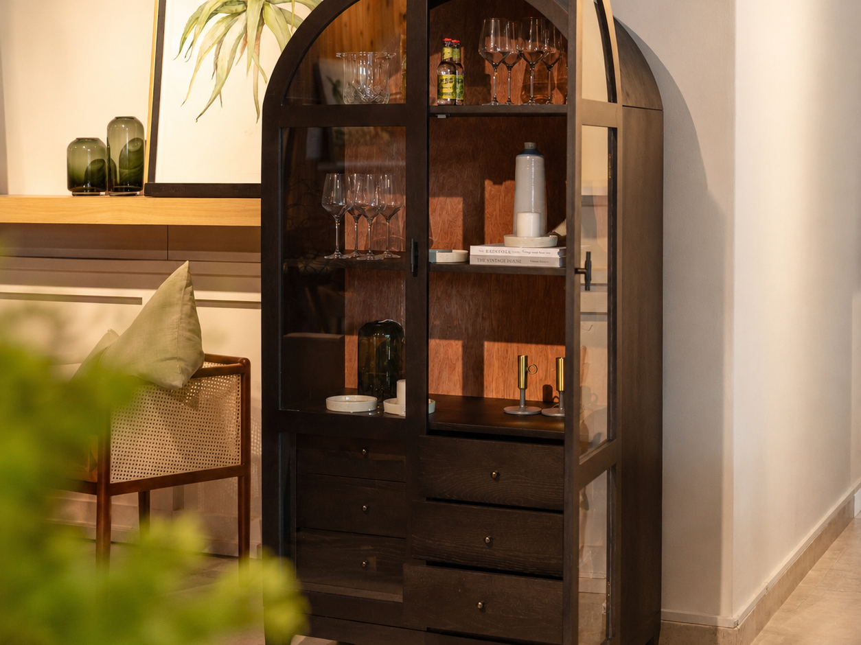 Black Arch Cabinet