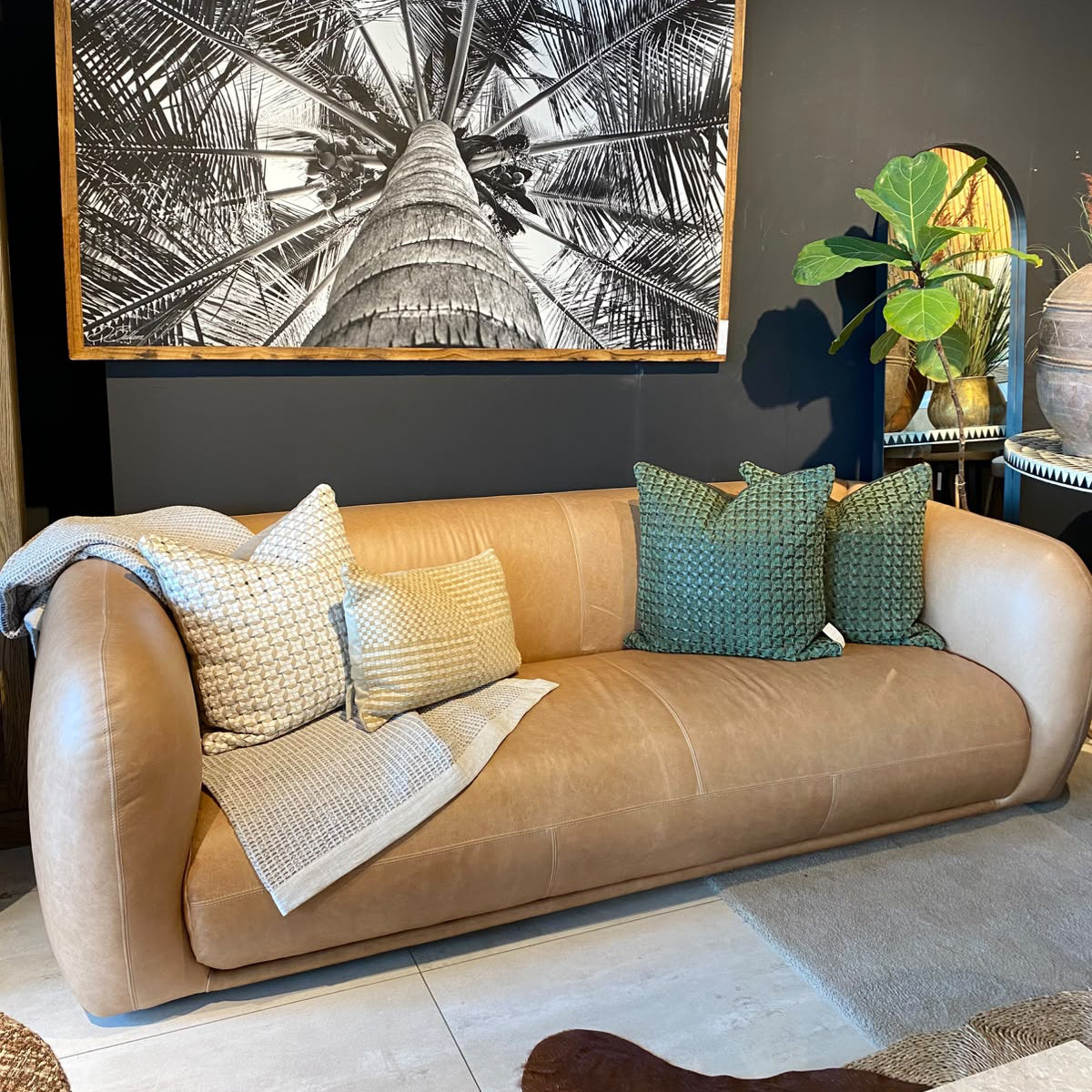 Puff Leather Sofa