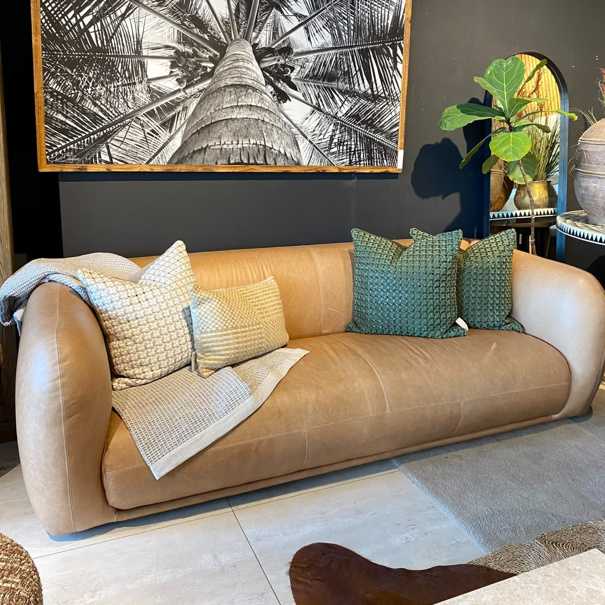 Puff Leather Sofa