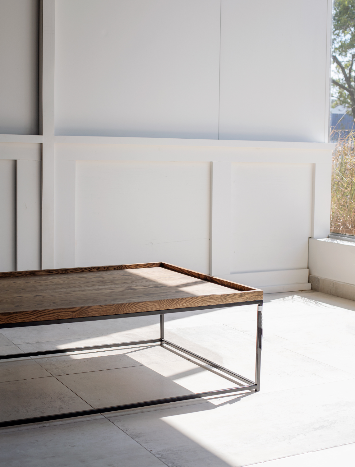 Oak tray coffee table