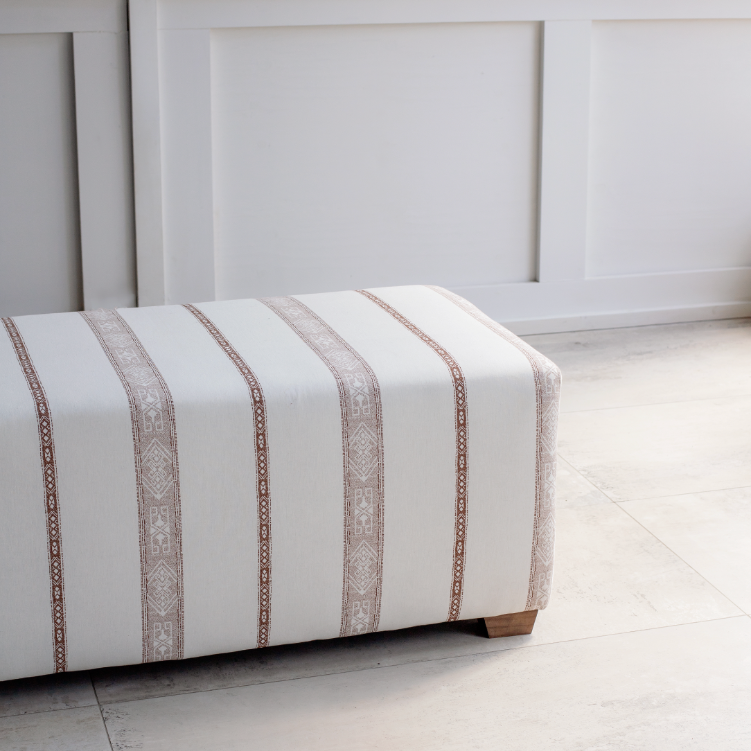 Rectangular Striped Ottoman
