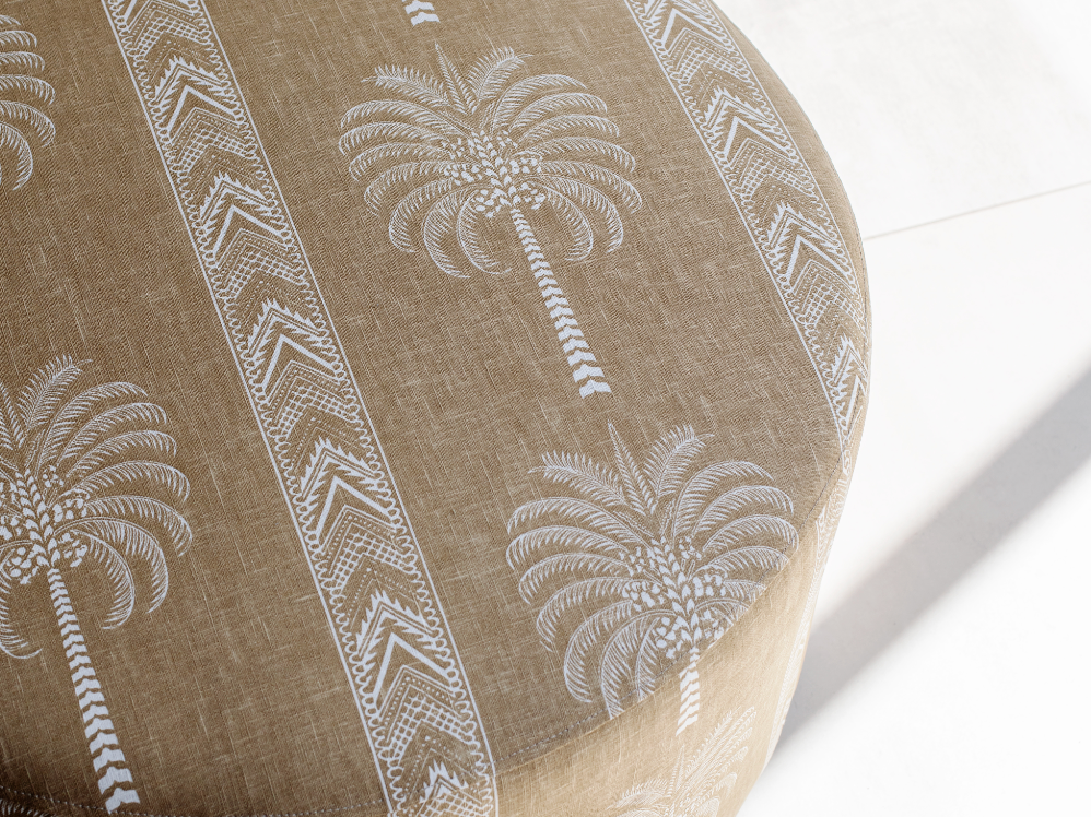 Tan Palm Ottoman