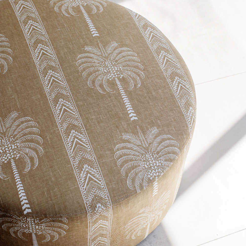 Tan Palm Ottoman