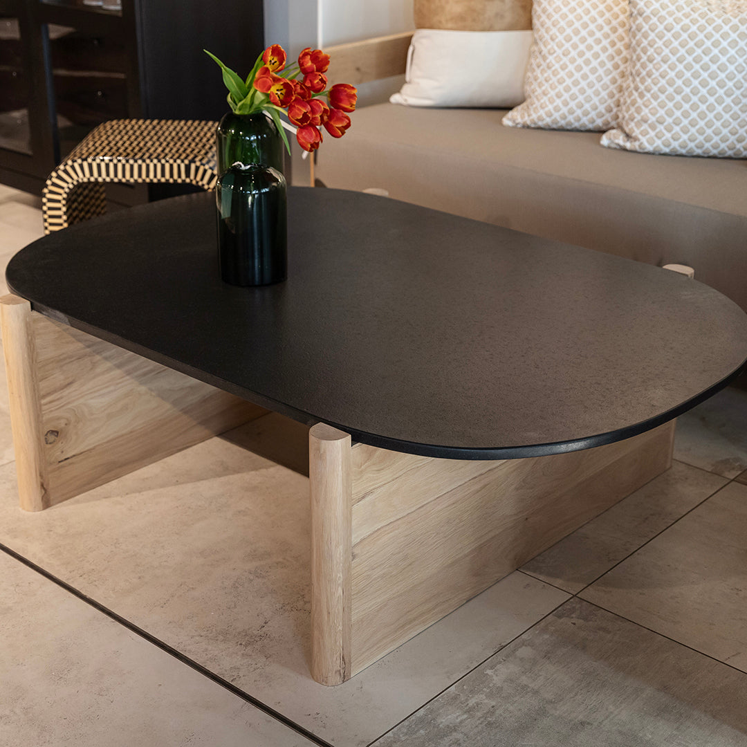 Shea Coffee Table with Stone Top