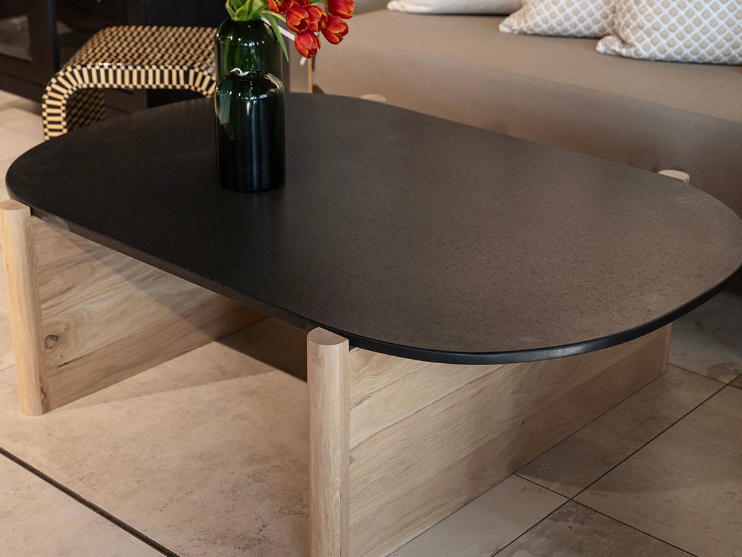 Shea Coffee Table with Stone Top