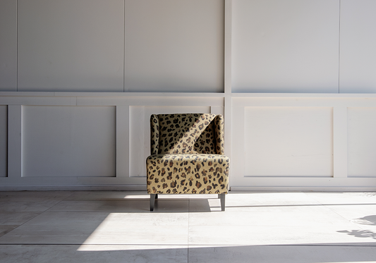 Leopard Preppy Chair with Stud Detail