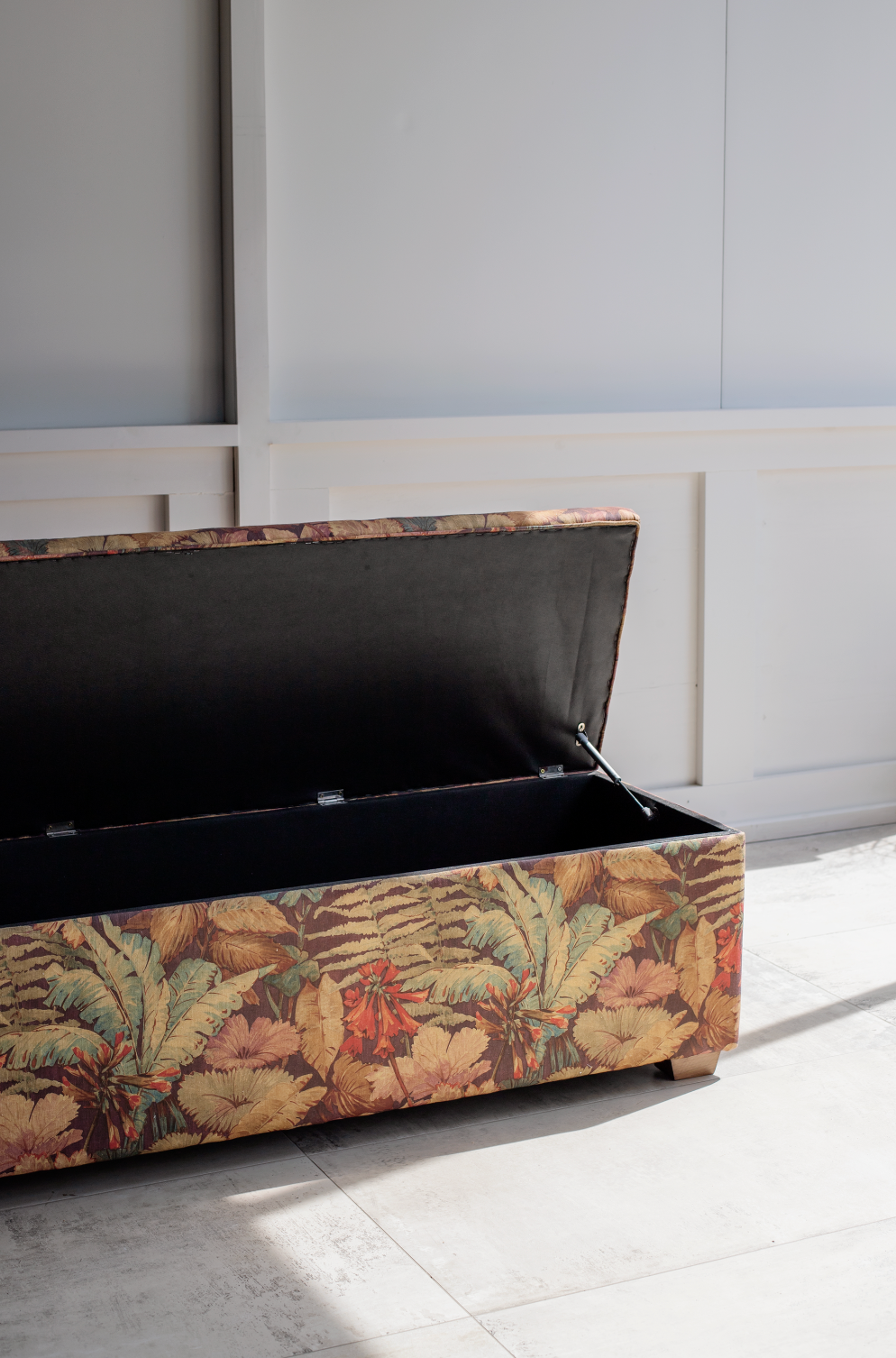 Floral print storage Ottoman