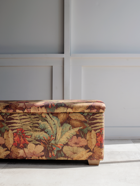 Floral print storage Ottoman