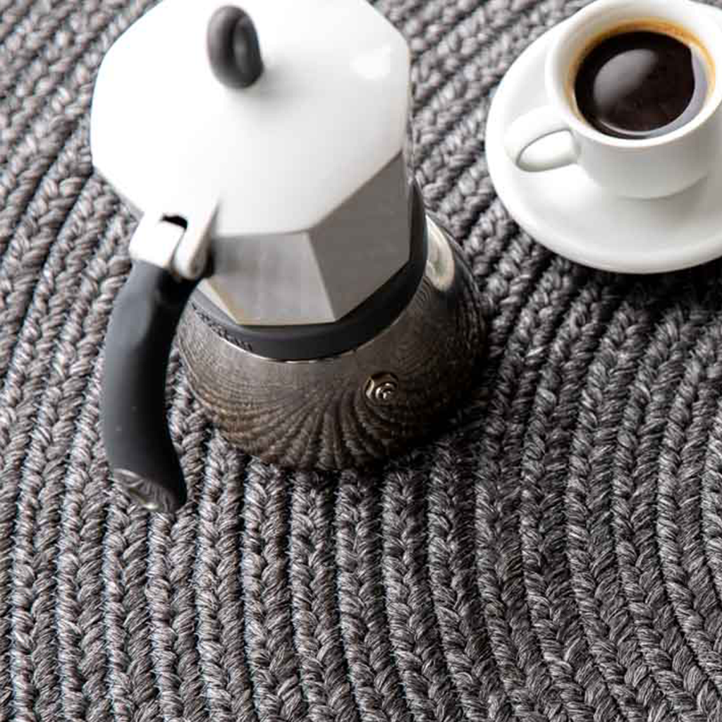 Shaka Charcoal Round Outdoor Rug