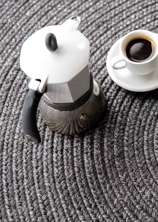 Shaka Charcoal Round Outdoor Rug